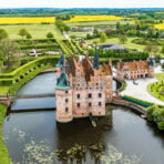 Aerial,View,,Denmark,,Region,Syddanmark,,Kværndrup,,Egeskov,Castle,With,Park,
